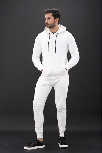 WHITE TRACK SUITE WITH HODDIE